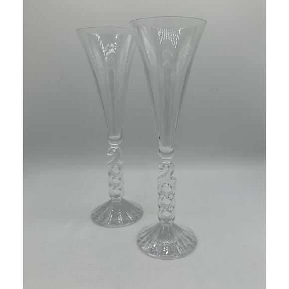 Vintage Millennium 2000 Fluted Champagne by Cristal D'Arques-Durand Set/2 - Picture 2 of 8